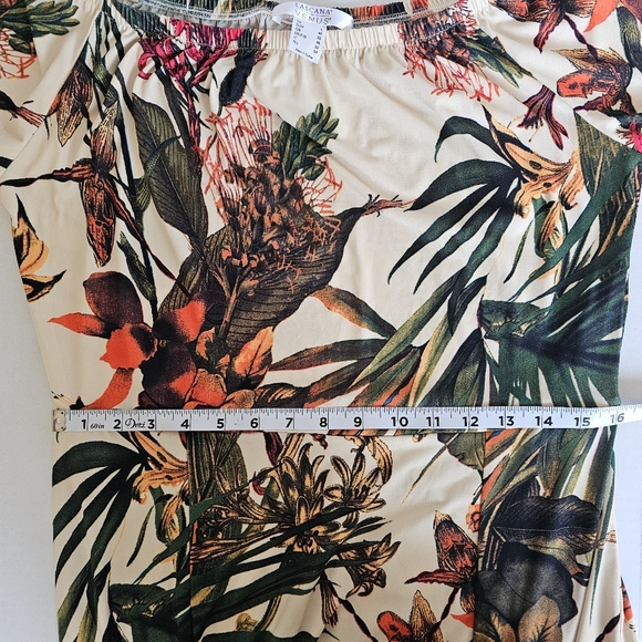 Lascana For Venus Off The Shoulder Tropical Floral Print Maxi Slit Dress Size L - Picture 9 of 12